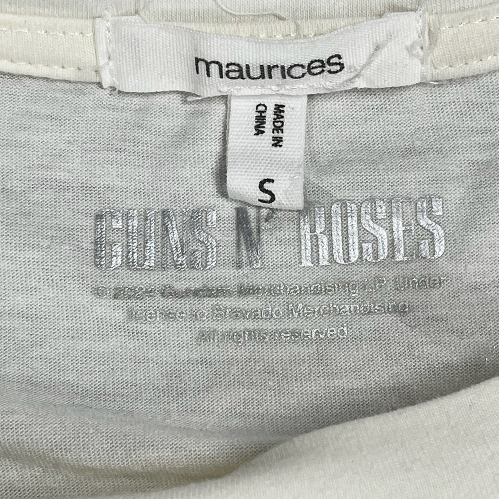 Maurices‎ Guns N Roses Graphic T-Shirt Short Sleeve Top White Size S - Picture 3 of 7